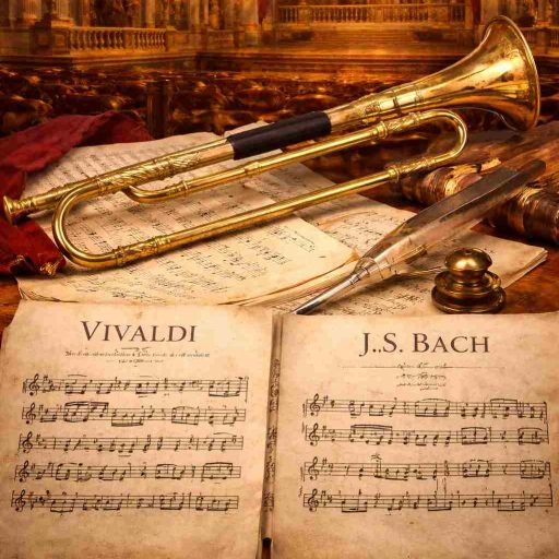 Trompette baroque sur partitions anciennes
