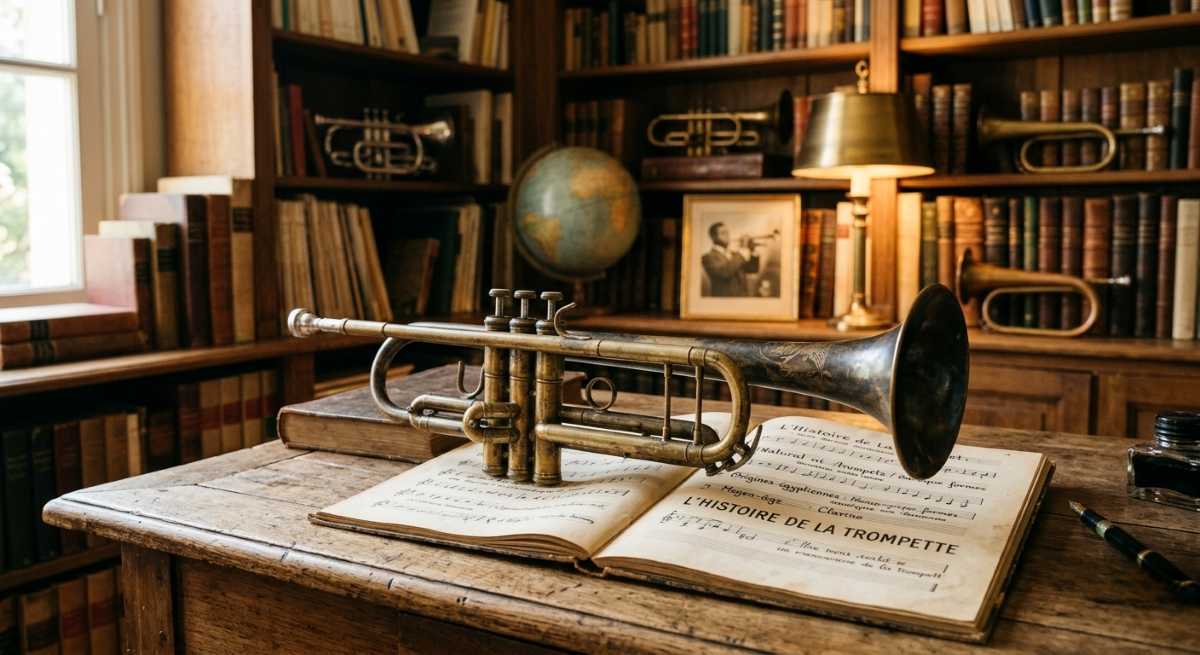 Trompette ancienne illustrant l’histoire de l’instrument